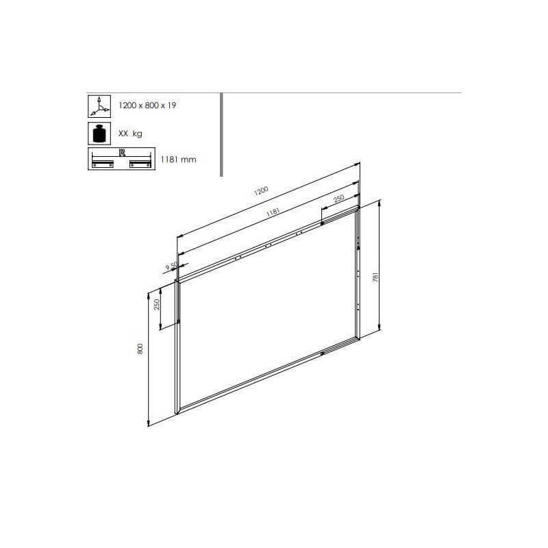 Lustro Rama Black 120x80 167584 Elita