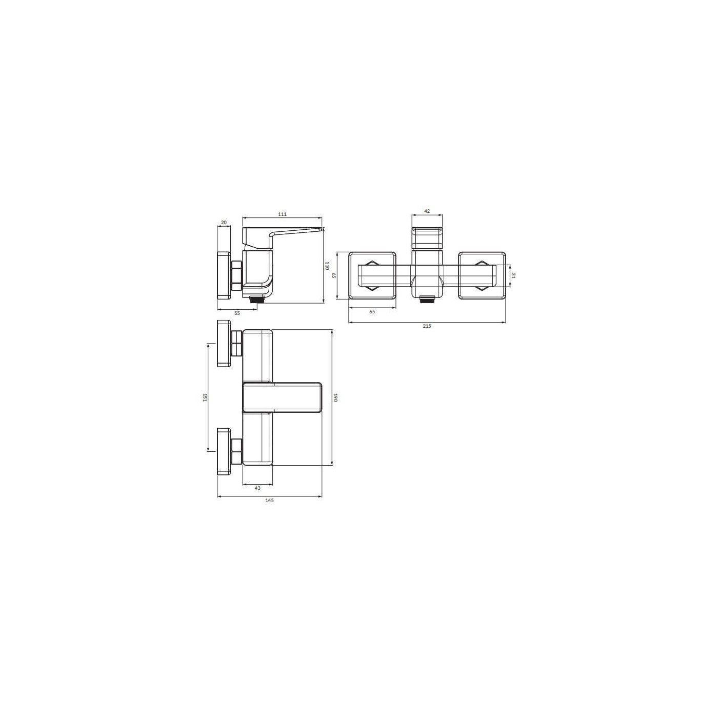 Bateria Prysznicowa Parma Chrom/Biały PM7440CRB Omnires