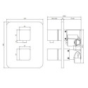 Termostatyczna Bateria Prysznicowo-Wannowa Podtynkowa Parma Chrom PM7436CR Omnires