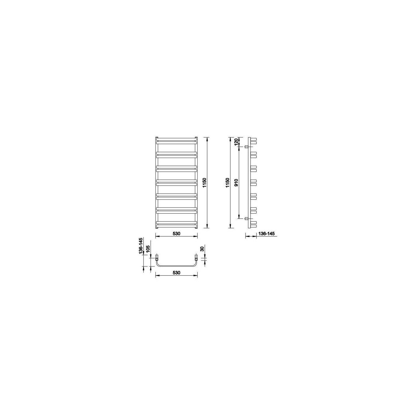Grzejnik Dax Czarny Mat 1130x530 DAX1130-530 Emporia