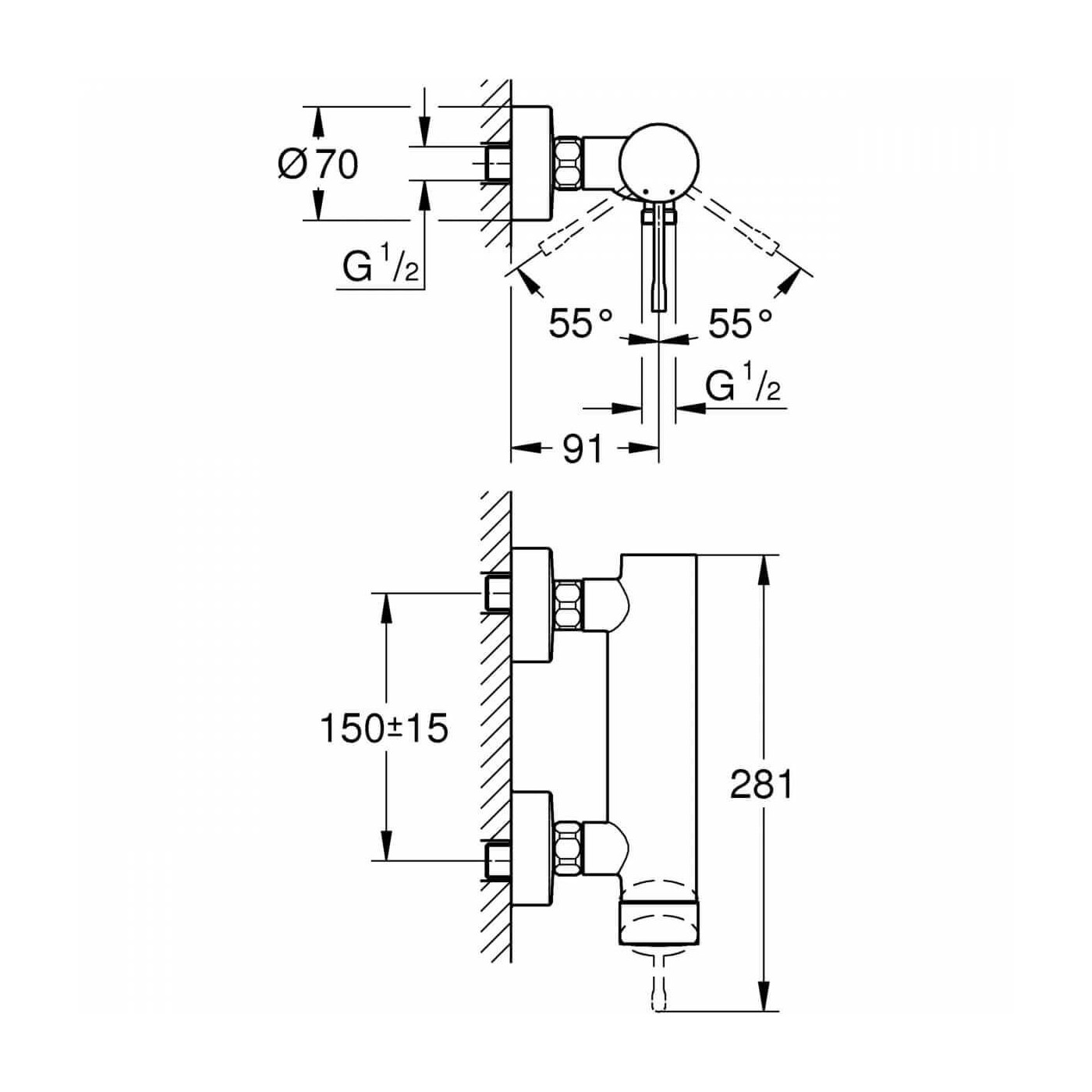 Jednouchwytowa Bateria Prysznicowa Essence 25252001 Grohe