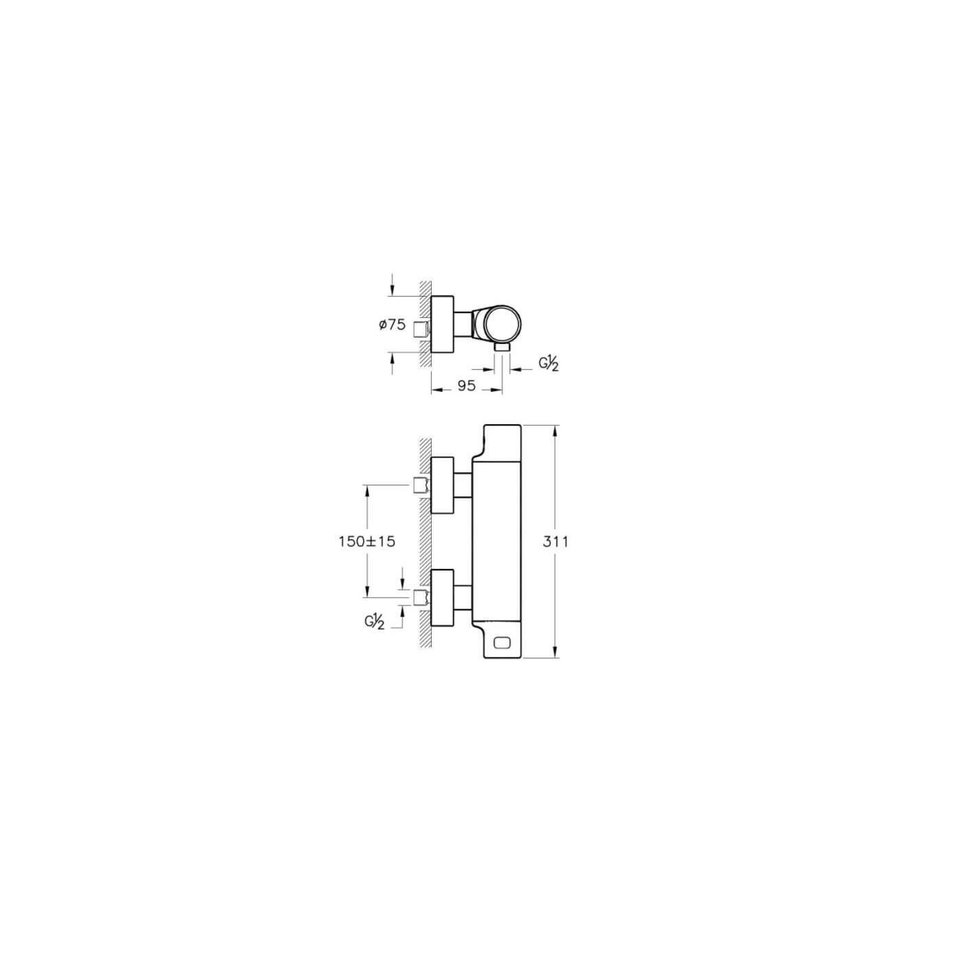 Termostatyczna Bateria Prysznicowa X-Line Chrom A47098EXP Vitra