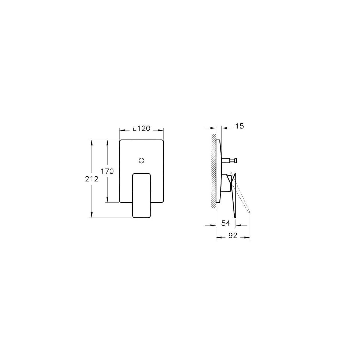Bateria Wannowo-Prysznicowa Podtynkowa Brava Chrom A42395EXP Vitra