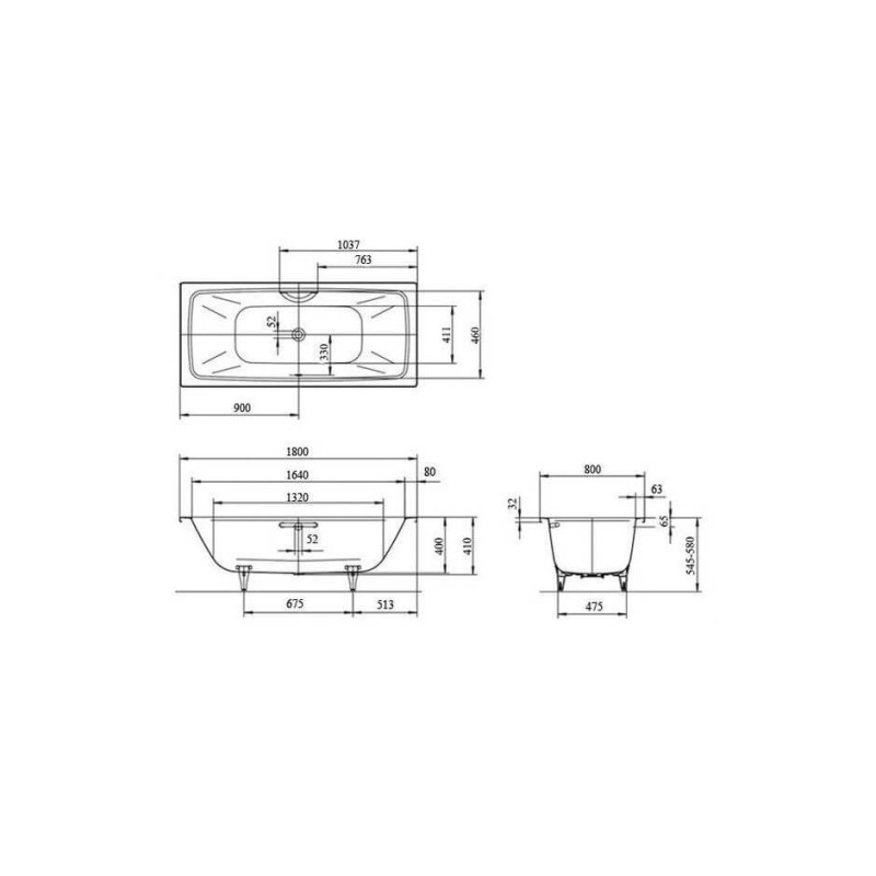 Wanna Do Zabudowy Cayono Duo 180x80 cm 272500010001 Kaldewei