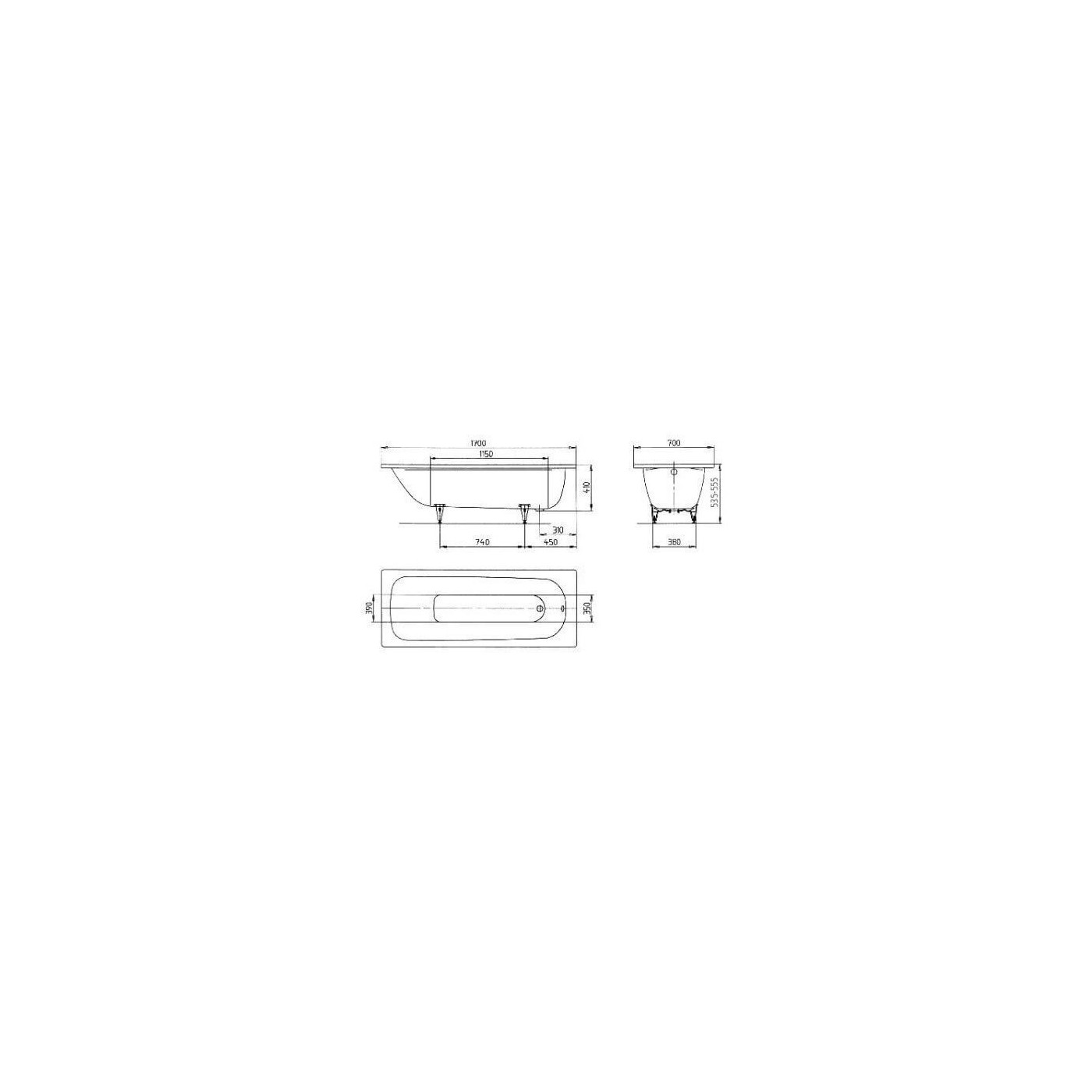 Wanna Do Zabudowy Saniform Plus 363-1 170x70 cm 111800010001 Kaldewei