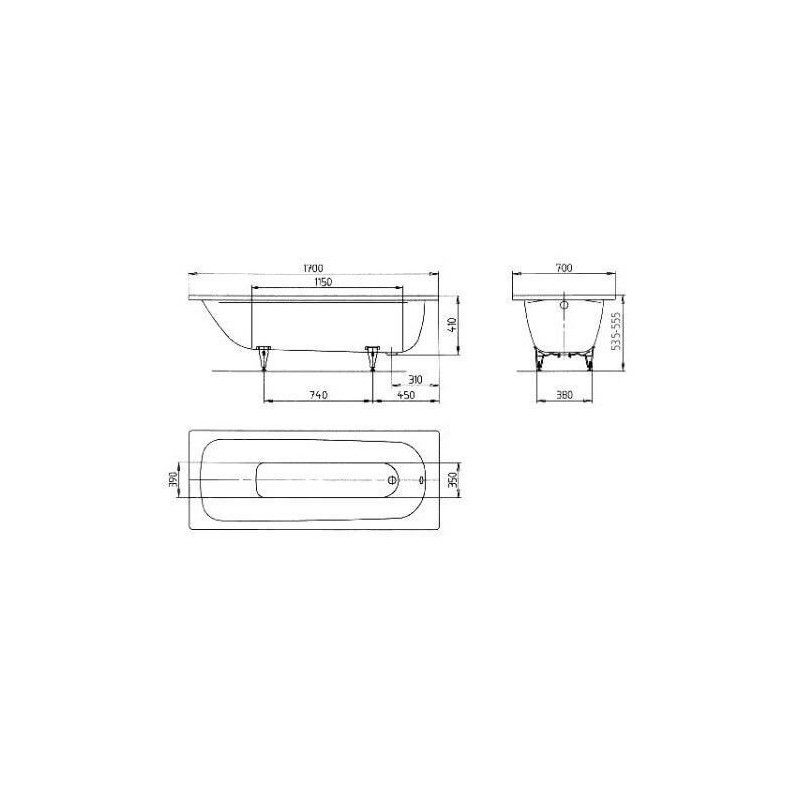 Wanna Do Zabudowy Saniform Plus 363-1 170x70 cm 111800010001 Kaldewei