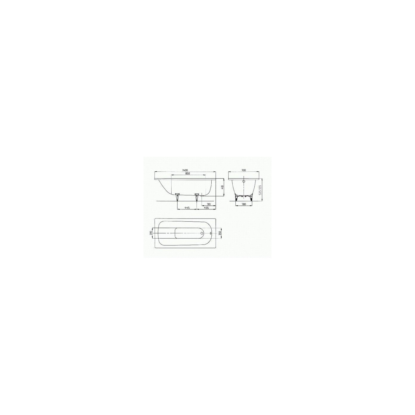 Wanna Do Zabudowy Saniform Plus 360-1 140x70 cm 111500010001 Kaldewei