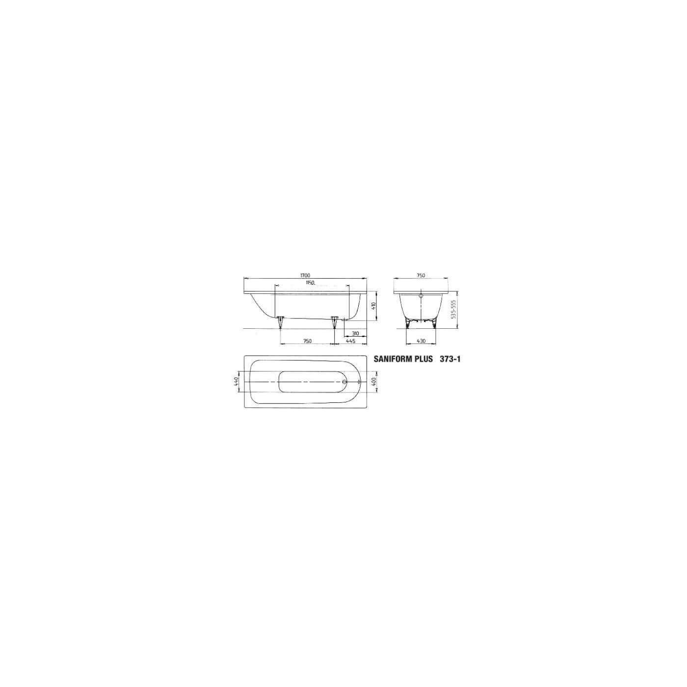 Wanna Do Zabudowy Saniform Plus 373-1 170x75 cm 112600010001 Kaldewei
