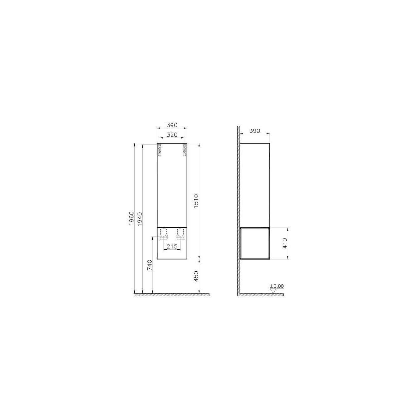 Słupek Frame 40cm Biały/Dąb 61254 Vitra