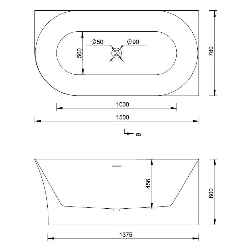 Wanna Wolnostojąca Narożna Prawa Molly S 150x78 TW-7790R-1500 Emporia