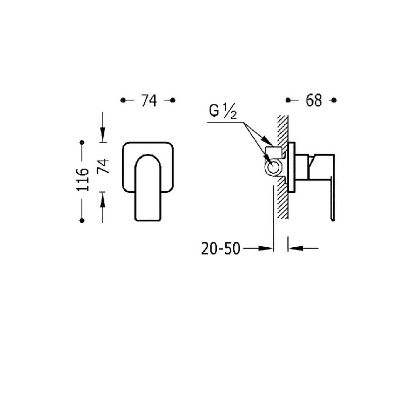 Bateria Prysznicowa Podtynkowa Loft Chrom 20017701 Tres