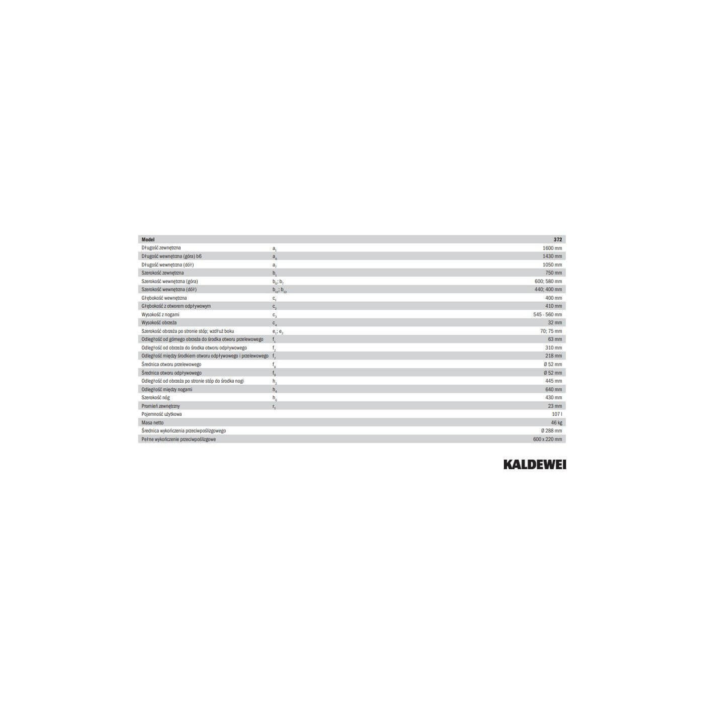 Wanna Do Zabudowy Saniform Plus 372-1 160x75 cm 112500010001 Kaldewei