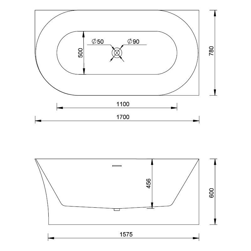 Wanna Wolnostojąca Narożna Prawa Molly XL 170x78 TW-7790R-1700 Emporia