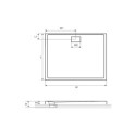Brodzik Prostokątny Zero 120x80 Excellent