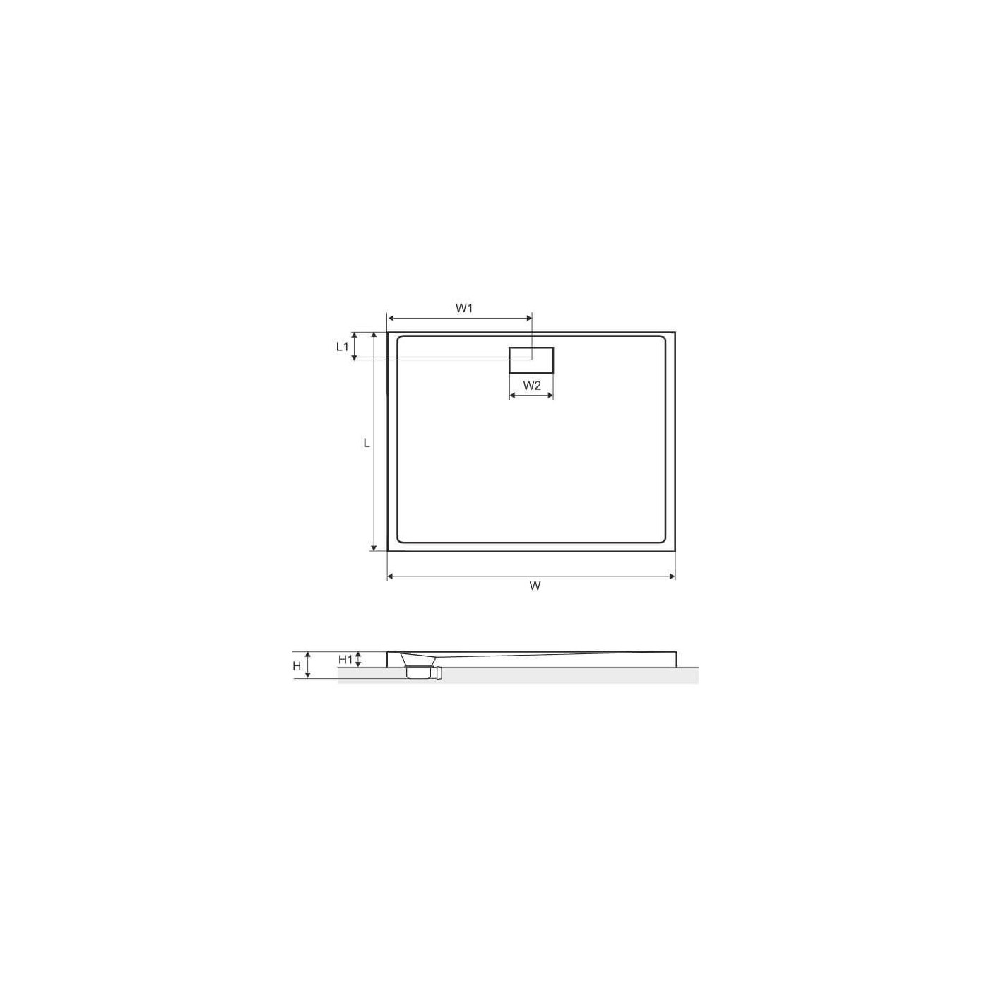 Brodzik Prostokątny Zero 120x80 Excellent