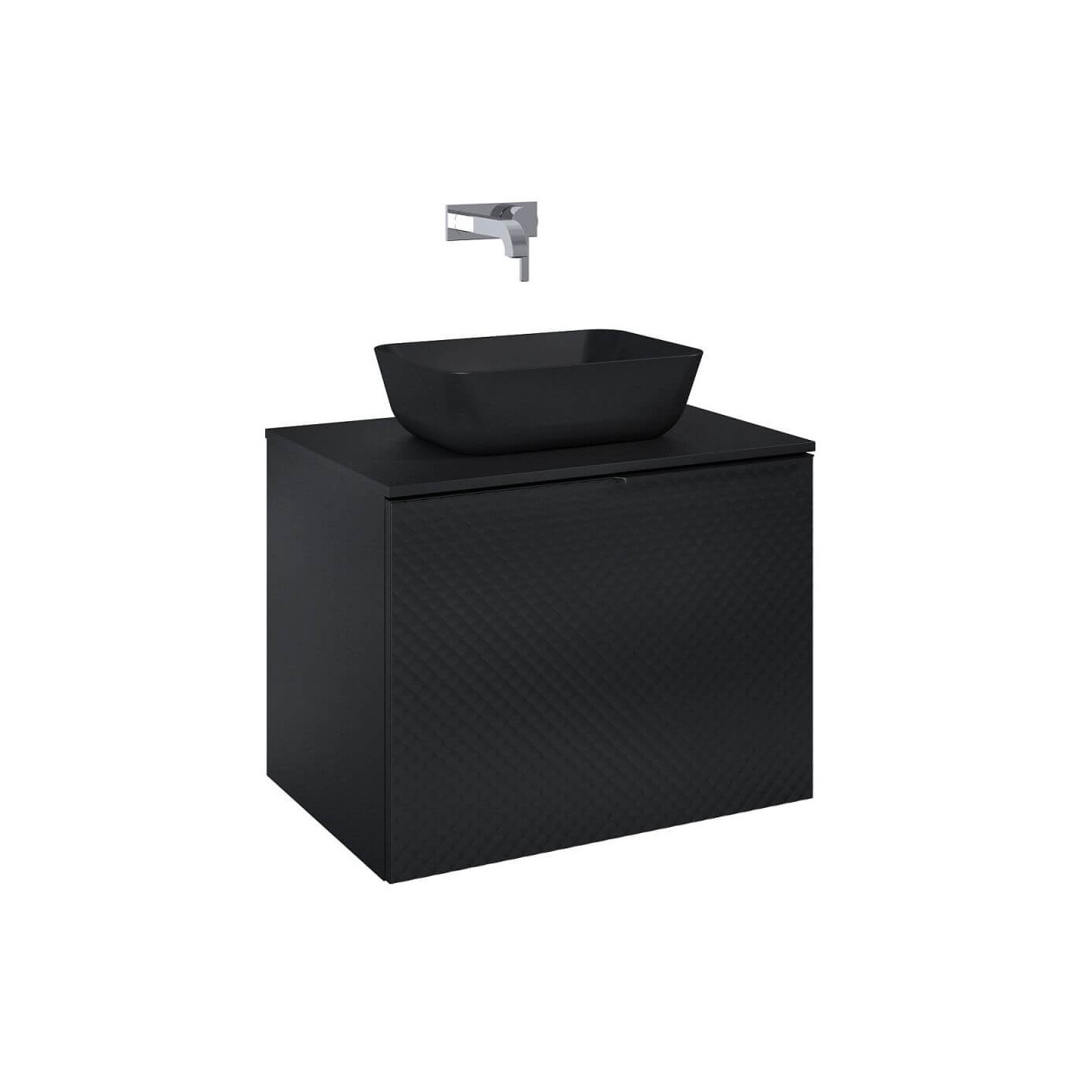 Szafka Pod Umywalkę Glam 70 cm Czarny Mat 168386 Elita