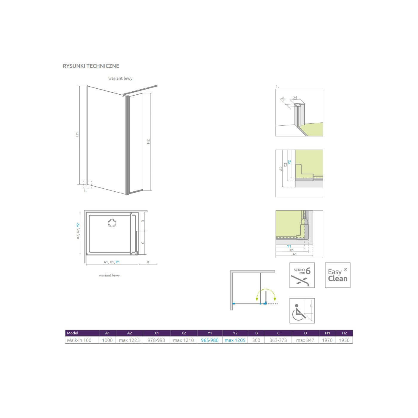 Kabina Walk-In 100 Lewa Eos 13799502-01L Radaway