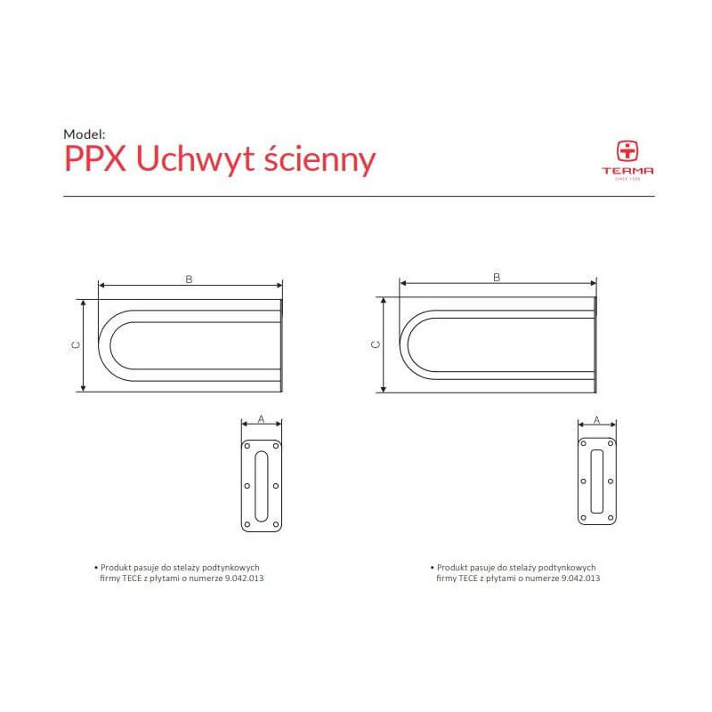 Uchwyt Ścienny Stały 60 cm WBUSX003KCRO Terma