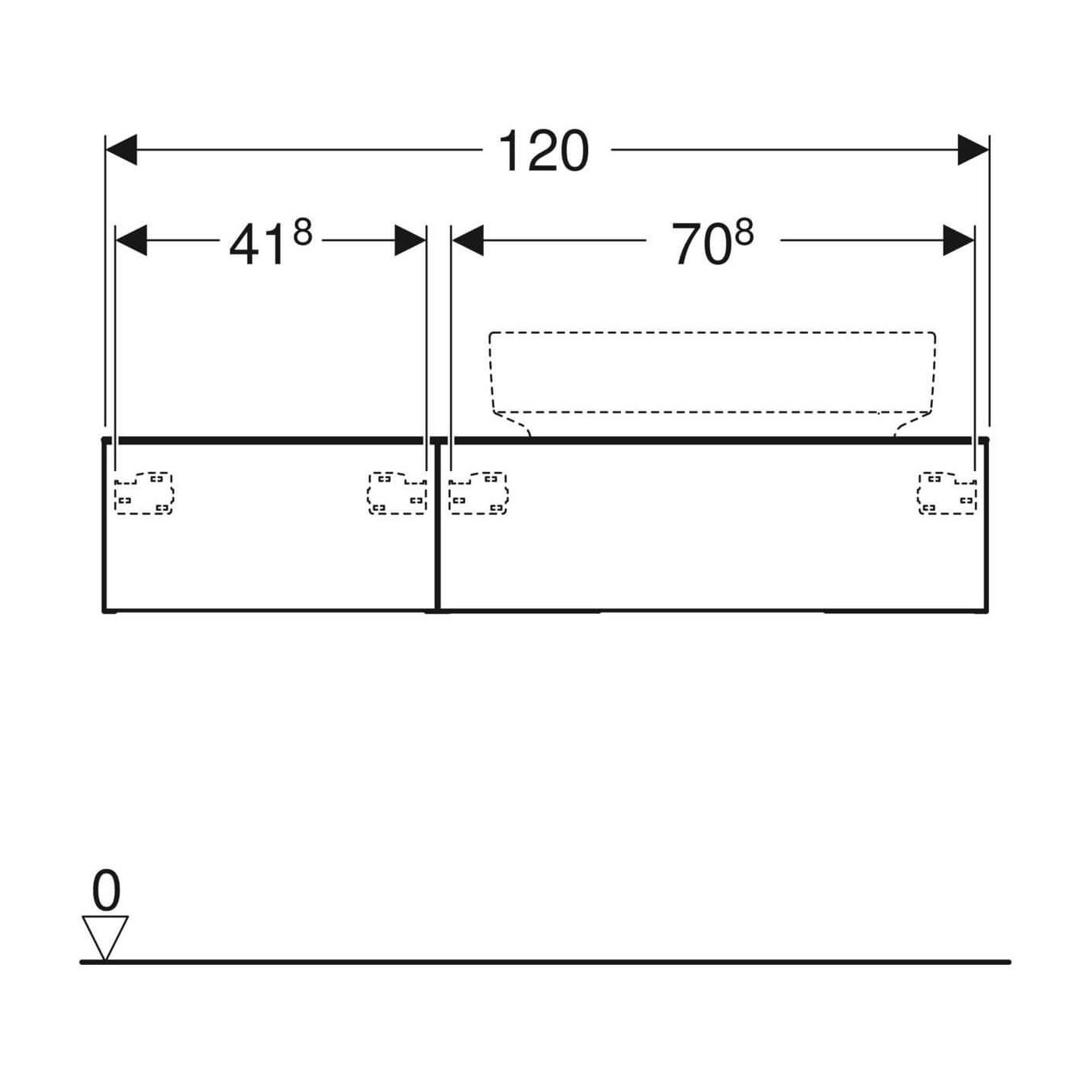 Szafka Pod Umywalkę VariForm Biały 120 cm 501.171.00.1 Geberit