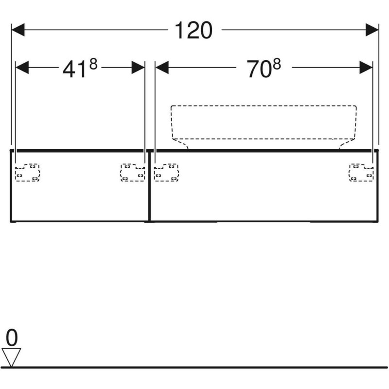 Szafka Pod Umywalkę VariForm Biały 120 cm 501.171.00.1 Geberit