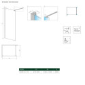 Kabina Nes Walk-In II 70 Czarna Frame 10013070-54-56 Radaway