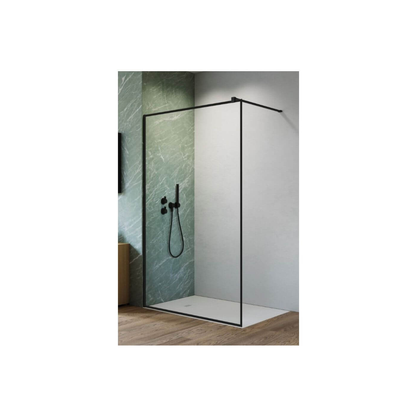 Kabina Nes Walk-In II 110 Czarna Frame 10013110-54-56 Radaway