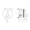 Bateria Prysznicowo-Wannowa Podtynkowa Fly Z Boxem 2-Wyjściowym Chrom 03042CHR Emporia