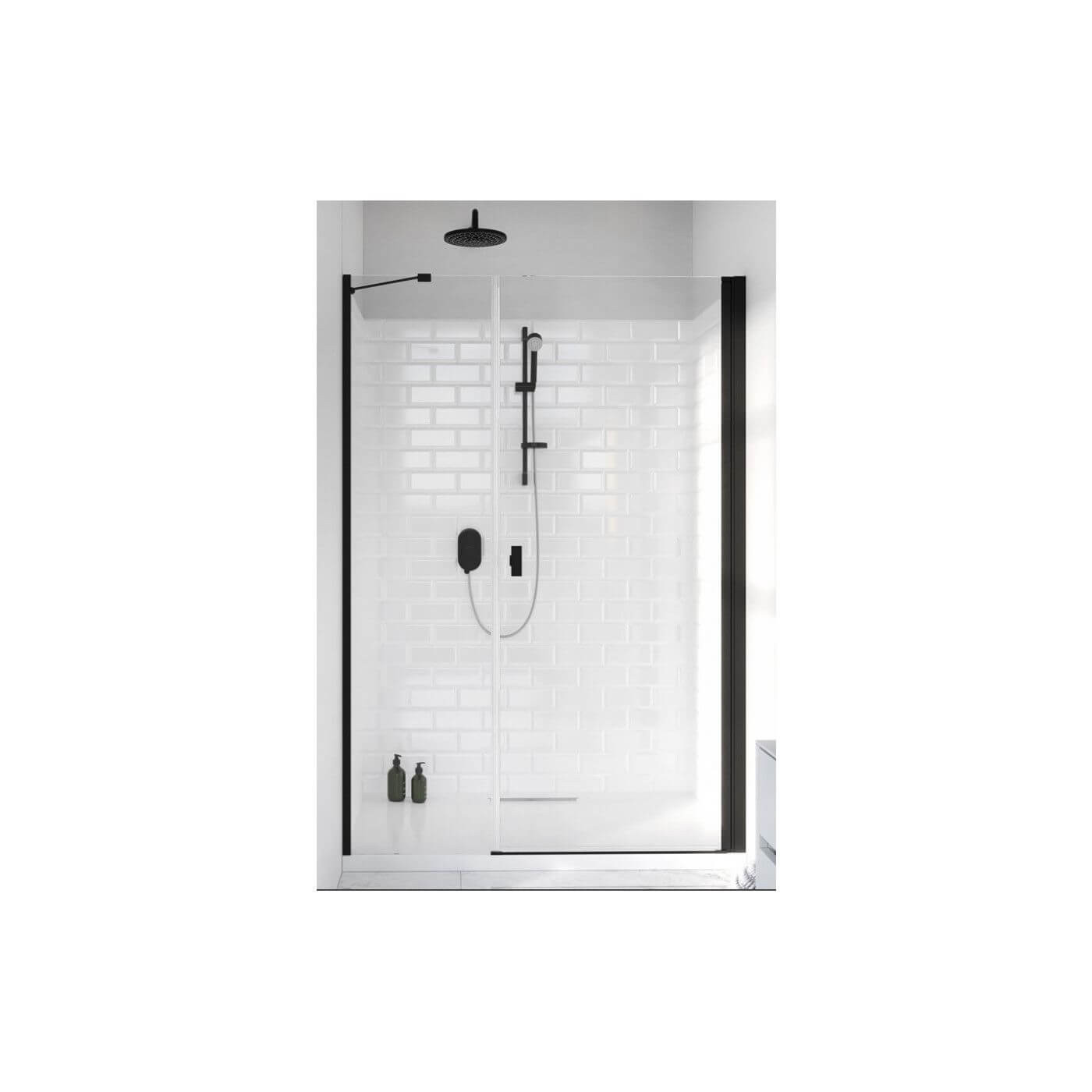 Drzwi Prysznicowe Nes DWS Czarne 100 Prawe 10028100-54-01R Radaway