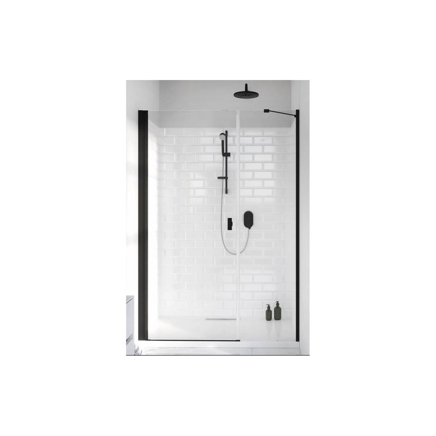 Drzwi Prysznicowe Nes DWS Czarne 140 Lewe 10028140-54-01L Radaway