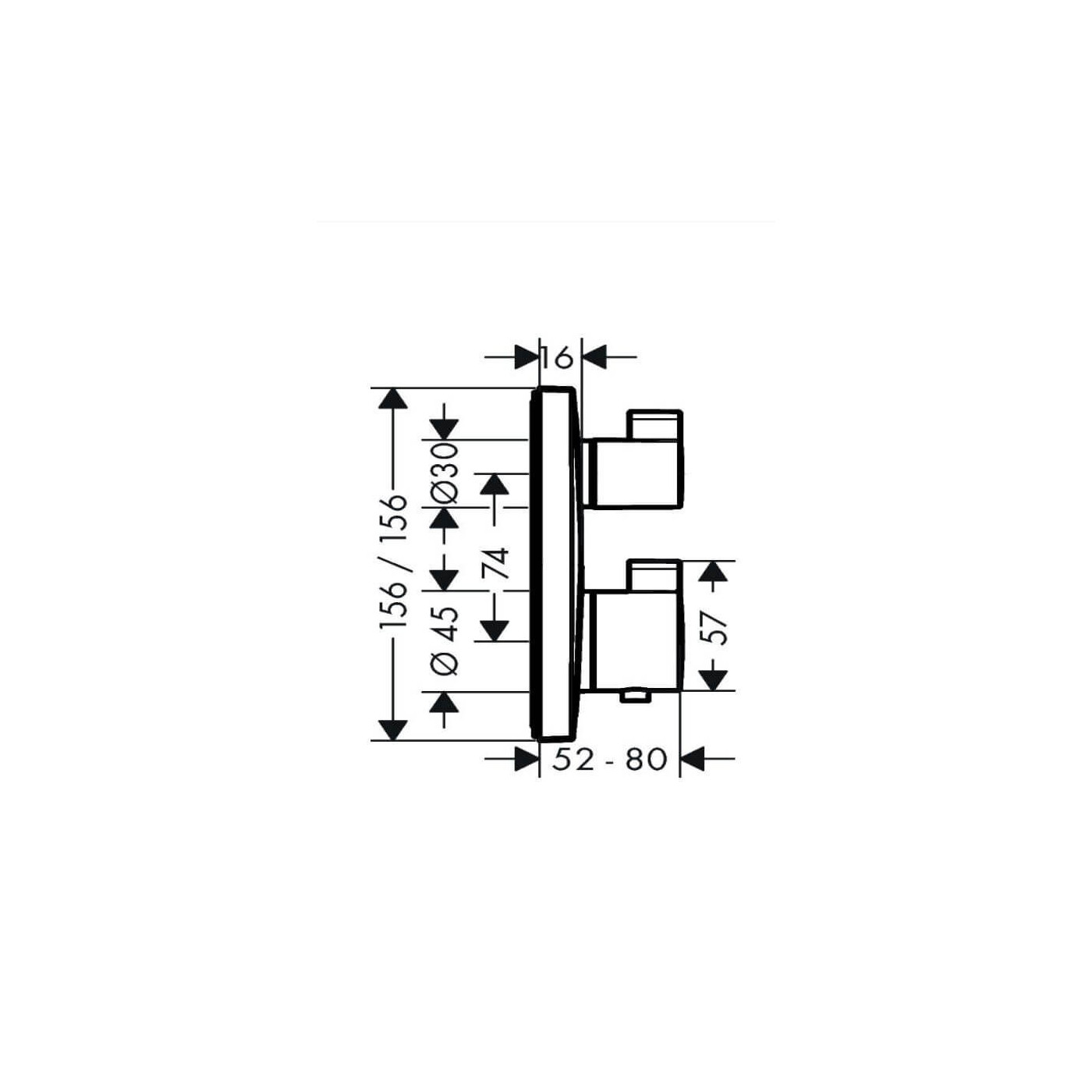 Bateria Termostatyczna Ecostat Square Element Zewnętrzny 15712000 Hansgrohe