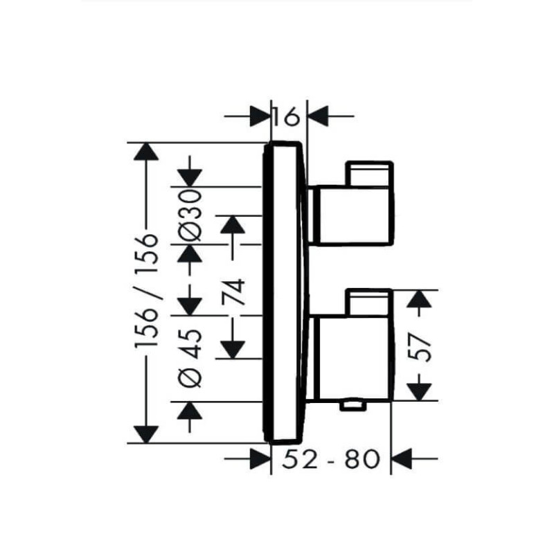 Bateria Termostatyczna Ecostat Square Element Zewnętrzny 15712000 Hansgrohe