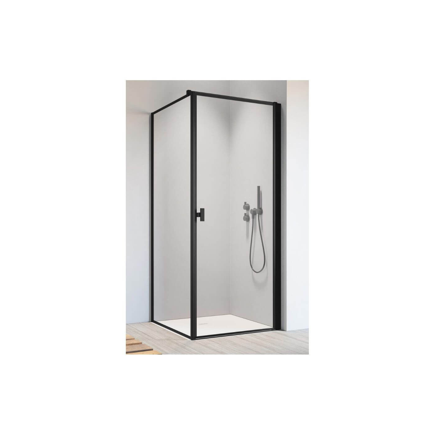 Drzwi Prysznicowe Nes KDJ I Czarne 90 Prawe Frame 10022090-54-56R Radaway