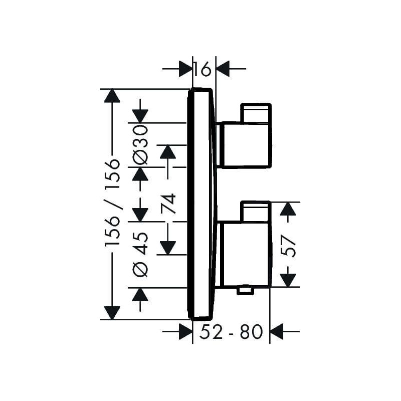 Bateria Termostatyczna Ecostat Square Chrom 15714000 Hansgrohe