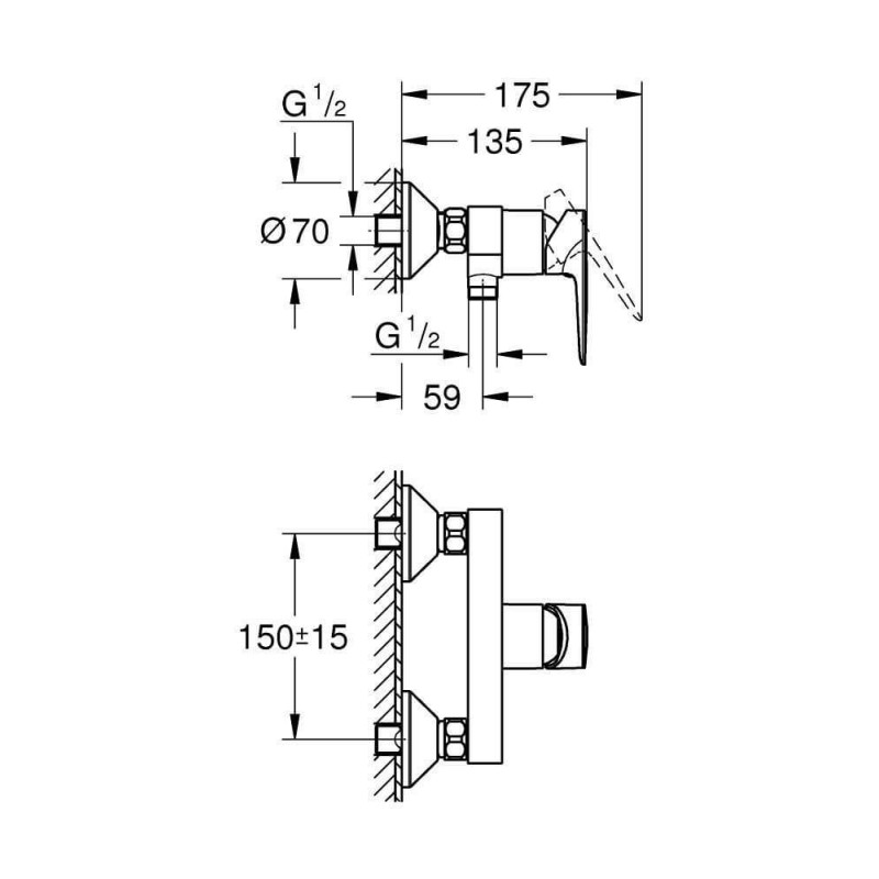 Bateria Prysznicowa Bauedge Chrom 23635001 Grohe