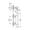 Bateria Prysznicowa Z Termostatem Precision Start Matte Black 345942430 Grohe