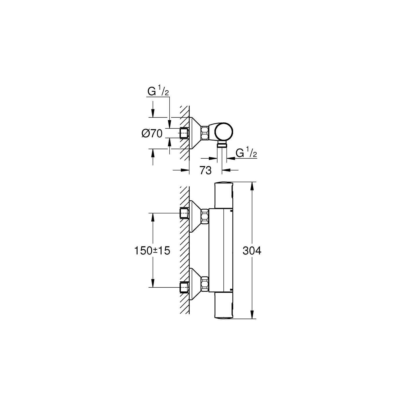 Bateria Prysznicowa Z Termostatem Precision Start Matte Black 345942430 Grohe