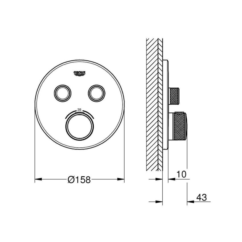 Bateria Prysznicowa Grohtherm Phantom Black 29507KF0 Grohe