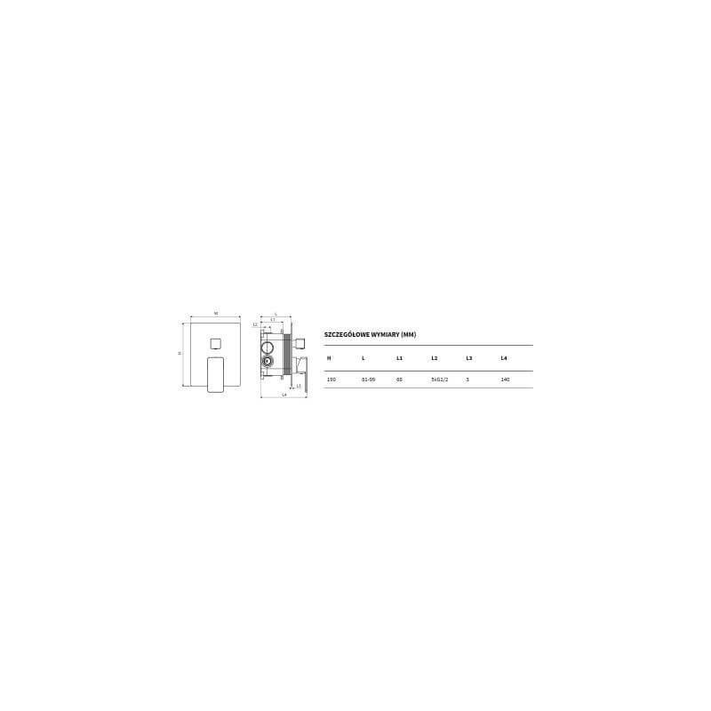 Bateria Prysznicowo-Wannowa Podtynkowa Keria AREX.2047BL Excellent