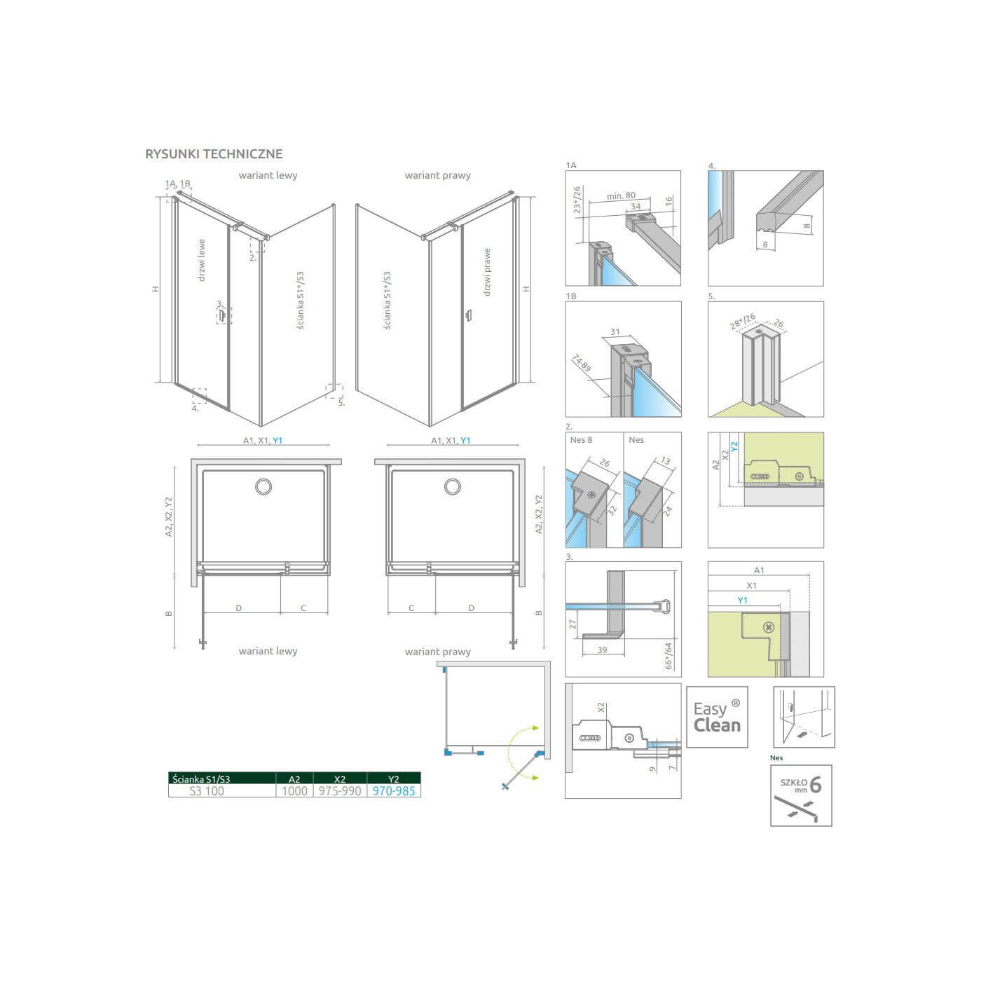 Ścianka Prysznicowa Nes KDS I S3 100 10043100-01-01 Radaway