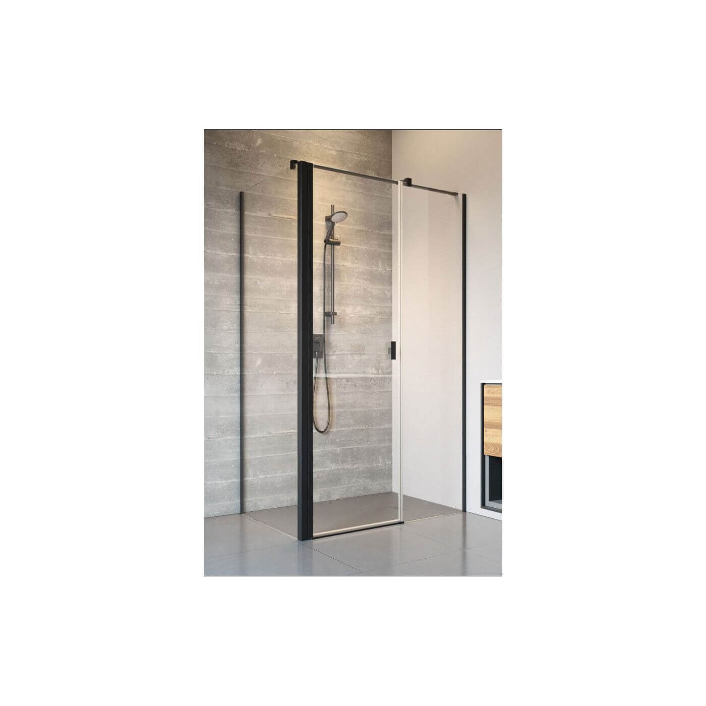 Drzwi Prysznicowe Nes 8 KDS II Czarne 90 Prawe 10087090-54-01R Radaway