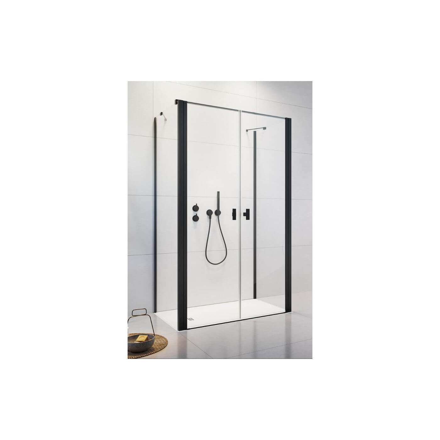 Drzwi Prysznicowe Nes DWD+2S Czarne 110 10035110-54-01 Radaway