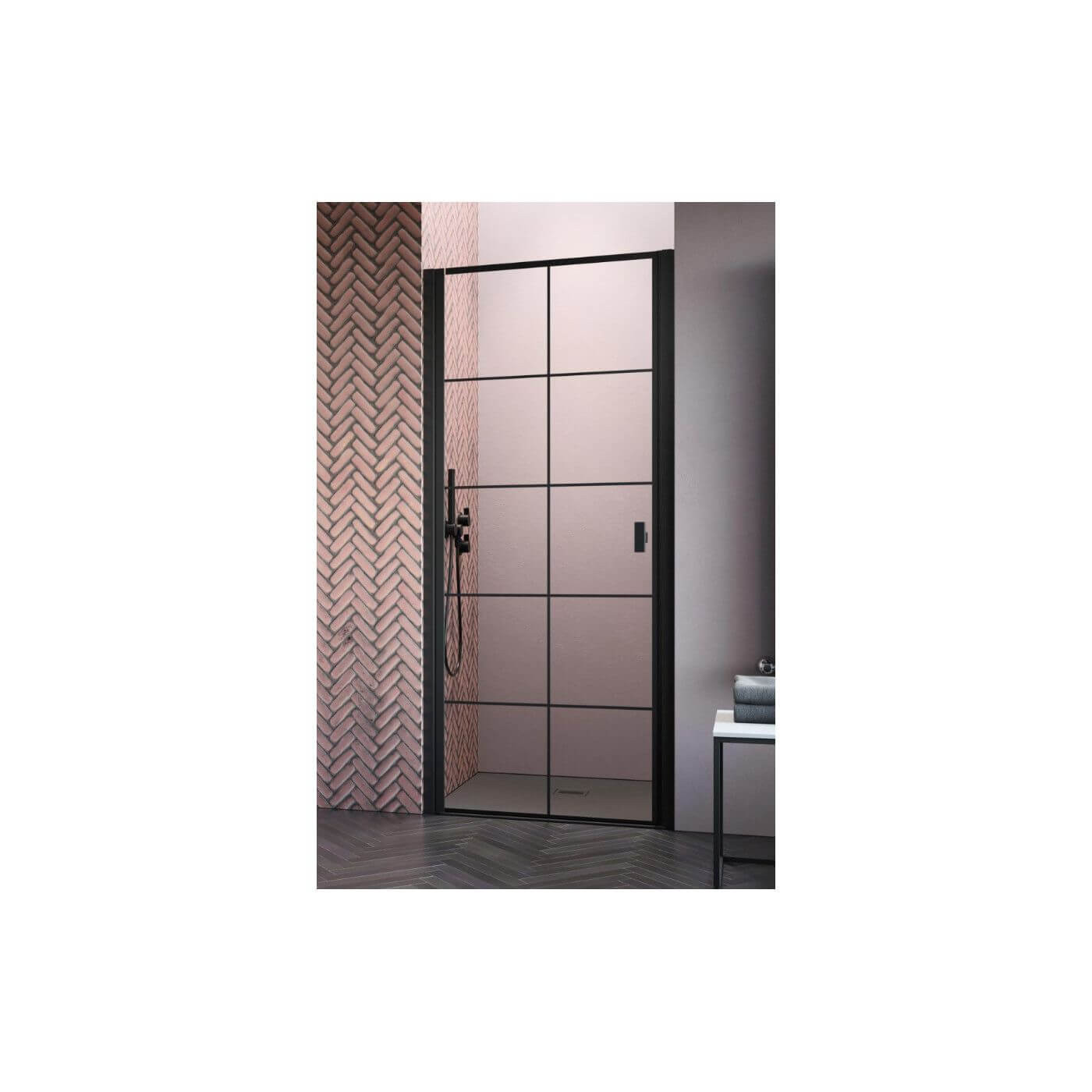 Drzwi Prysznicowe Nes DWJ I Czarne 100 Lewe Factory 10026100-54-55L Radaway