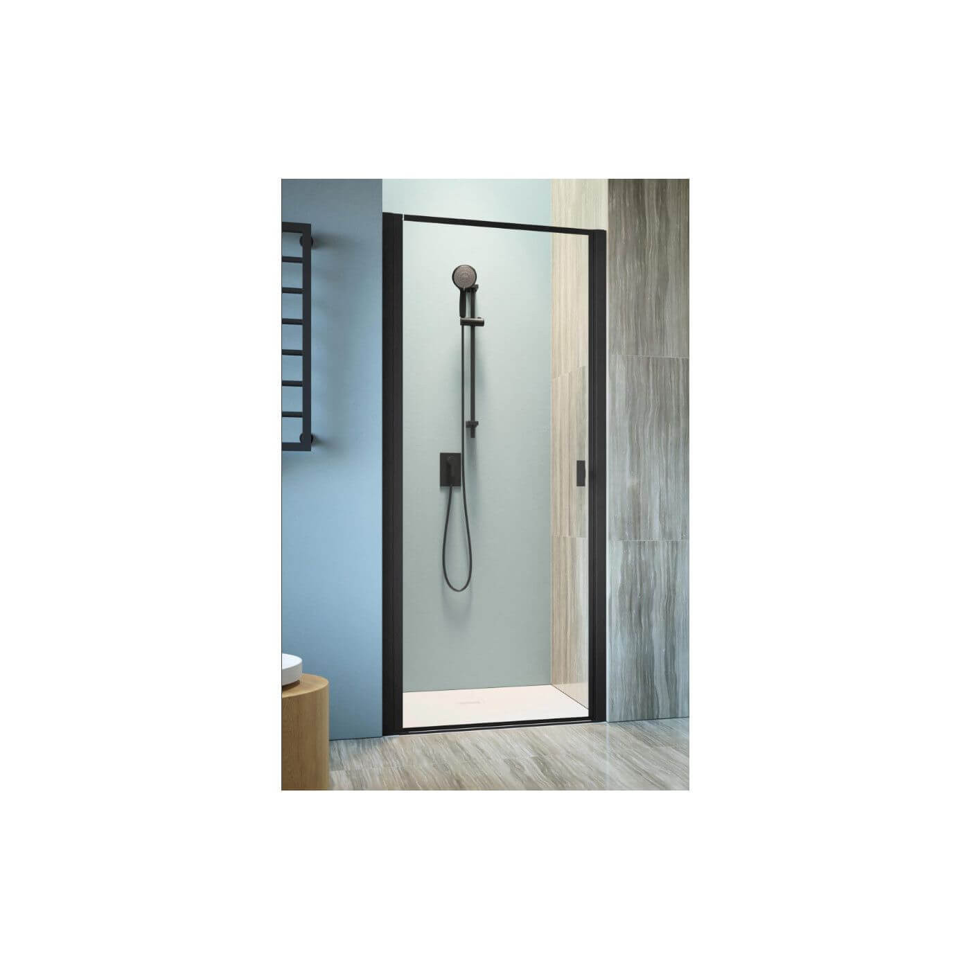 Drzwi Prysznicowe Nes DWJ I Czarne 80 Lewe Frame 10026080-54-56L Radaway