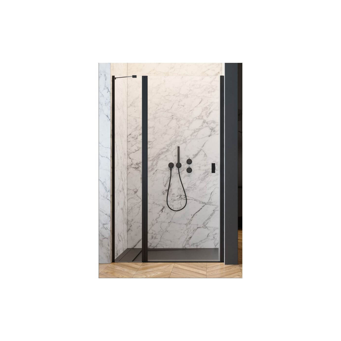 Drzwi Prysznicowe Nes DWJ II Czarne 90 Lewe 10036090-54-01L Radaway