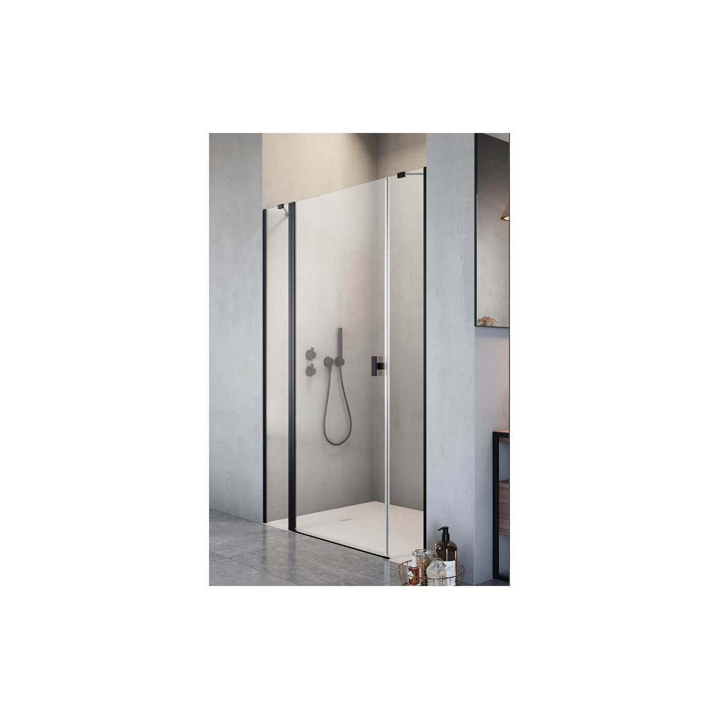 Drzwi Prysznicowe Nes DWJS Czarne 130 Lewe 10038130-54-01L Radaway