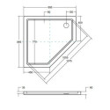 Brodzik Pięciokątny Bergo 90X90 Bab-90 Besco