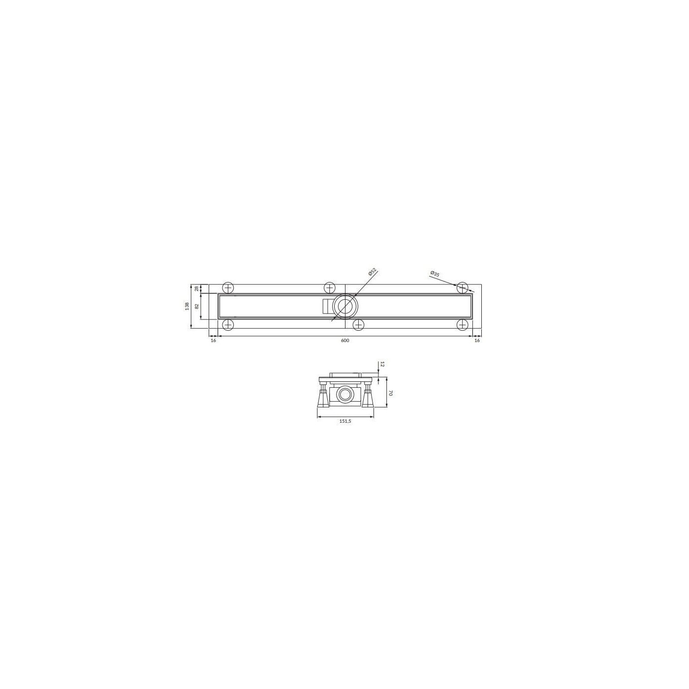 Odpływ Liniowy Z Maskownicą Lowfix 60 Cm Lowfix60Tsl Omnires