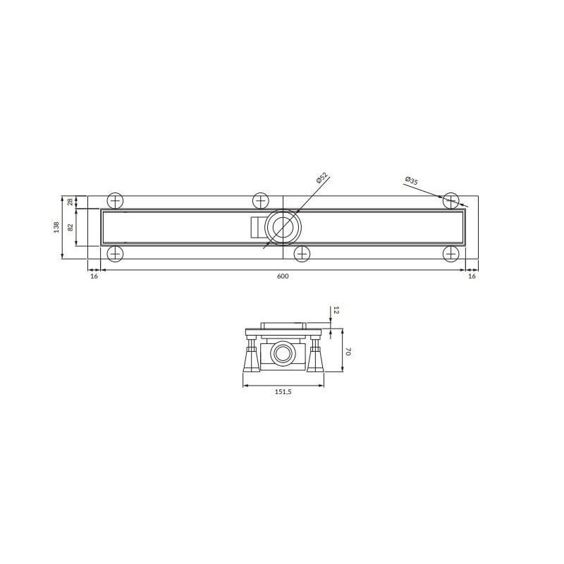 Odpływ Liniowy Z Maskownicą Lowfix 60 Cm Lowfix60Tsl Omnires