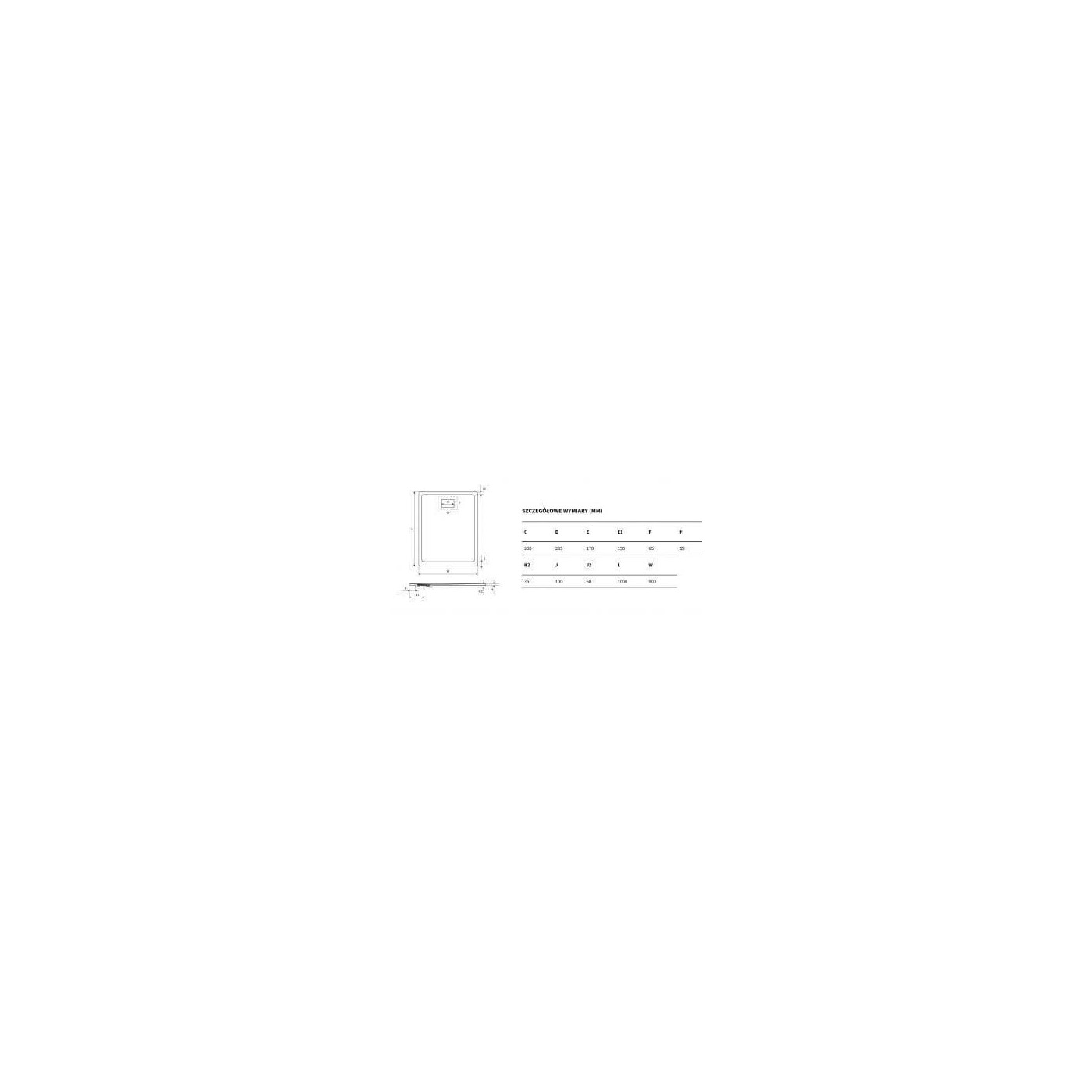 Brodzik Prostokątny Lavano BREX.1103.100.090.WHN 100x90 Excellent