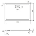 Brodzik Prostokątny Lavano Beton 120x90 BREX.1103.120.090.CON Excellent